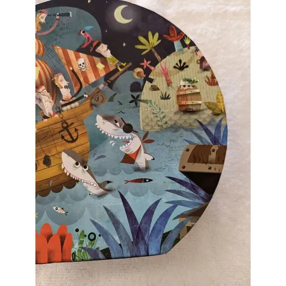 Janod Puzzle Giant Floor Puzzle ~ Pirate Ship w/ Sunken Treasure 39 pieces - Picture 13 of 16